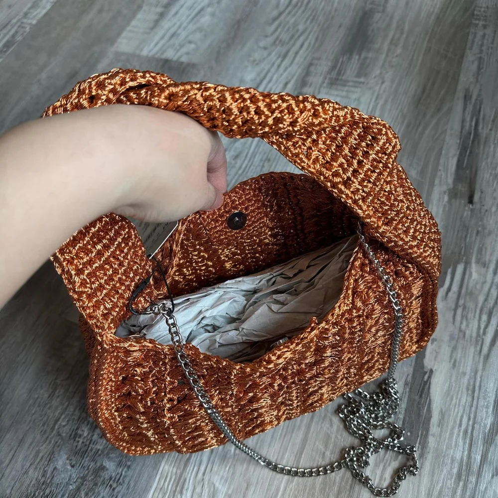 ZARA BRAIDED RHINESTONE WOVEN MINI BAG - BRAND NEW WITH TAG
